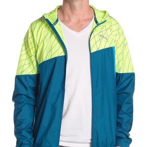 Puma Graphic Hooded Jacket Green Blue XXL